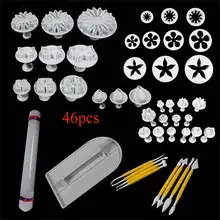 46PCS Cake Decorating Tool Gumpaste Embossing Model Craft Cook Kitchen Gadget