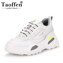 Taoffen/Женская обувь на платформе кроссовки из натуральной кожи на платформе Повседневное белые туфли для Для женщин открытый бренд