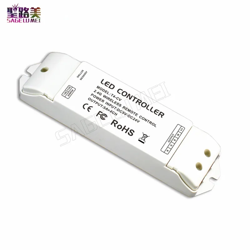 

T4-CV Receiving controller 2.4G Wireless Constant Voltage LED Receiver Suitable for T1, T2, T2M, T3, T3M, T3X, T4 Remote Control