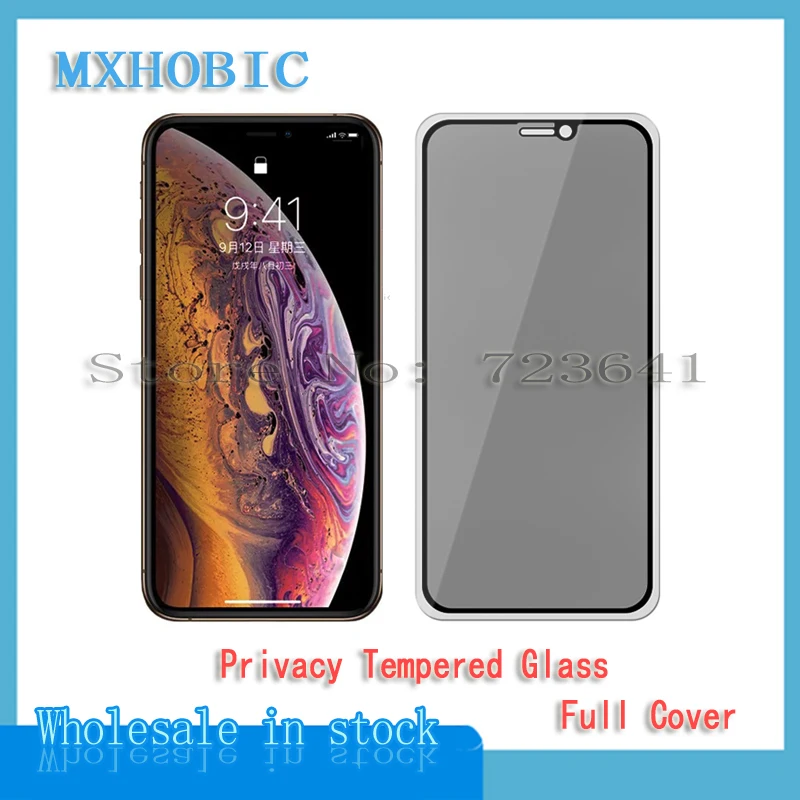 

5pcs Full Cover Privacy Tempered Glass For iPhone X XS Max XR 6 6S 7 8 Plus Anti Spy Screen Protector Anti-spy Protective Film