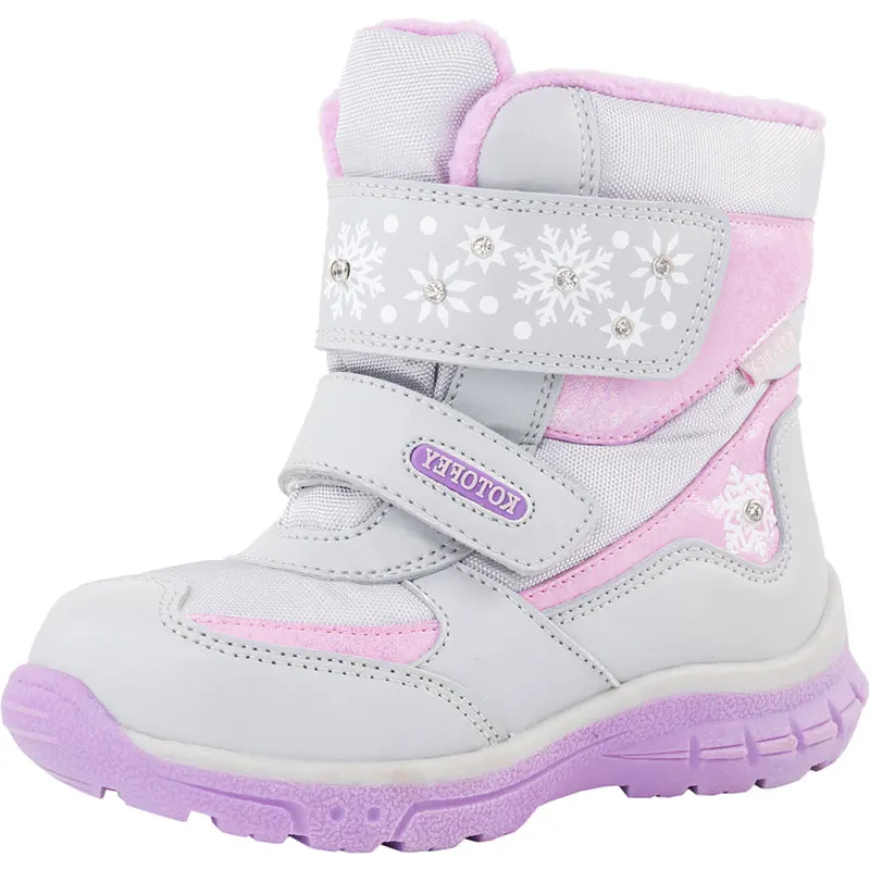 

Winter Girls Snow Boots Waterproof Ankle Kids Boots Flat Warm Wollen Lining Children's Shoes Plush Winter Boots for girls