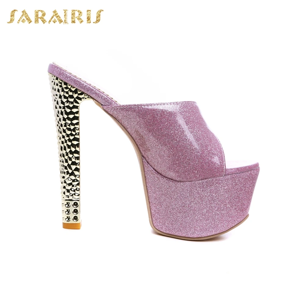 SARAIRIS/брендовые Новые вечерние женские босоножки наивысшего качества на платформе, большие размеры 31-48 пикантные женские туфли-лодочки на высоком каблуке