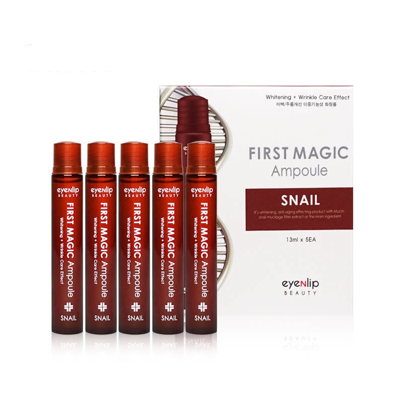 Korea Cosmetic Eyelip First Magic Ampoule 5pcs Snail Serum Face Care