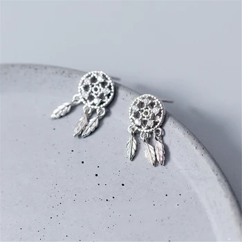 

Feather Tassel Silver 925 Earrings Brincos Jewelry Vintage Pendientes Minimalism Charm Party Gift Earrings for Women Oorbellen