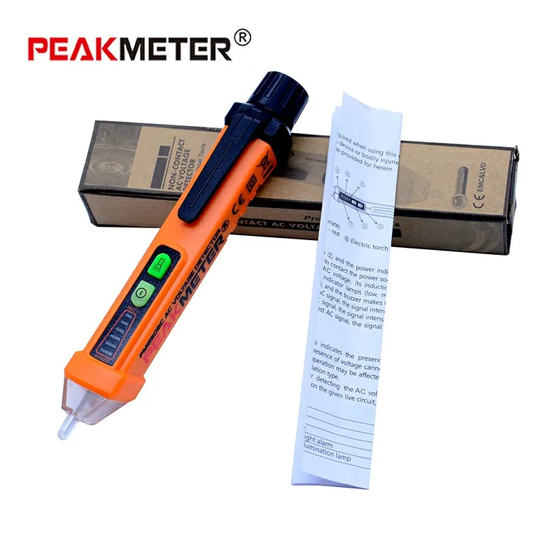 PEAKMETER Non-контактный тестер ручка PM8908C 12-1000V детекторы напряжения переменного тока Тесты er Вольтметр постоянного тока электрической Тесты карандаш