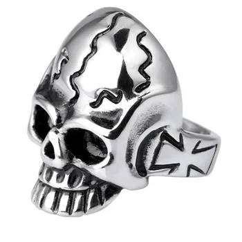

R2162 Unadjustable Finger Ring 1PC Stainless Steel Cute Skull Fashion Jewelry Top-grade Plated Factory Price wholesale