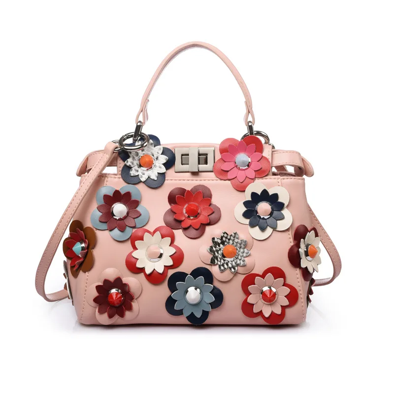 

Women Leather Peekaboo Bag Flowers Luxury Handbags Women Bags Famous Brands Designer Messenger Bags Tote Fashion Shouler Bag