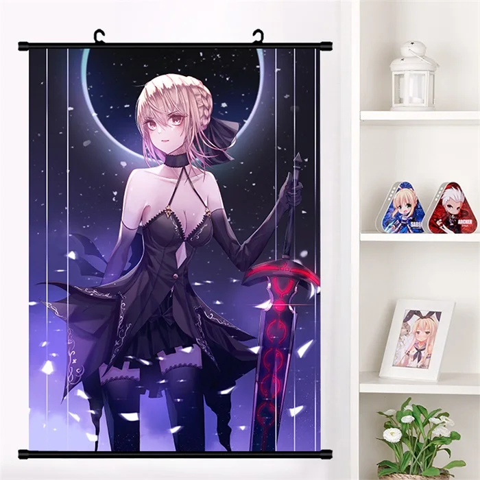 Аниме игра Fate/stay night Arturia Pendragon Saber Alter настенный свиток Фреска плакат Настенные подвесные плакаты коллекция домашнего декора - Цвет: R