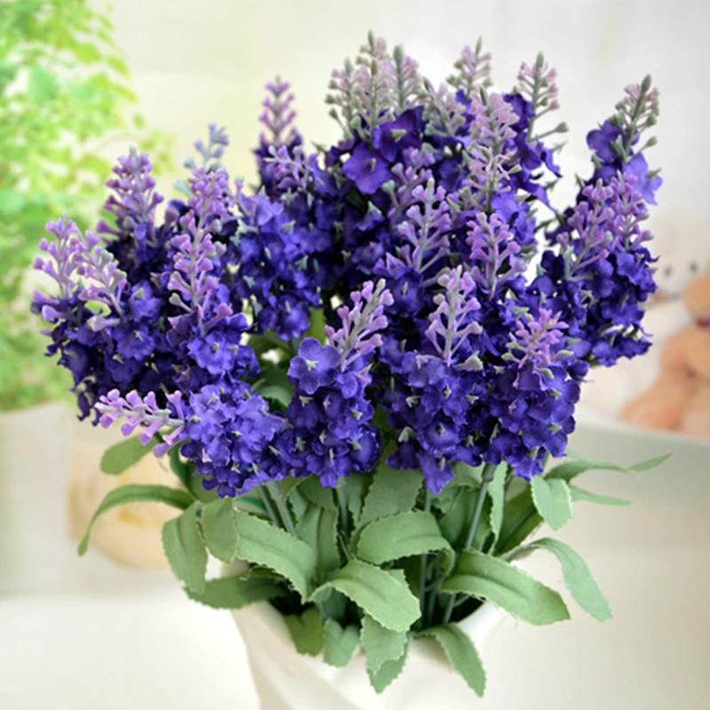 1pc Provence Lavender Bouquet Artificial Flower Mayitr Silk Blossom for Wedding Living Room Decoration