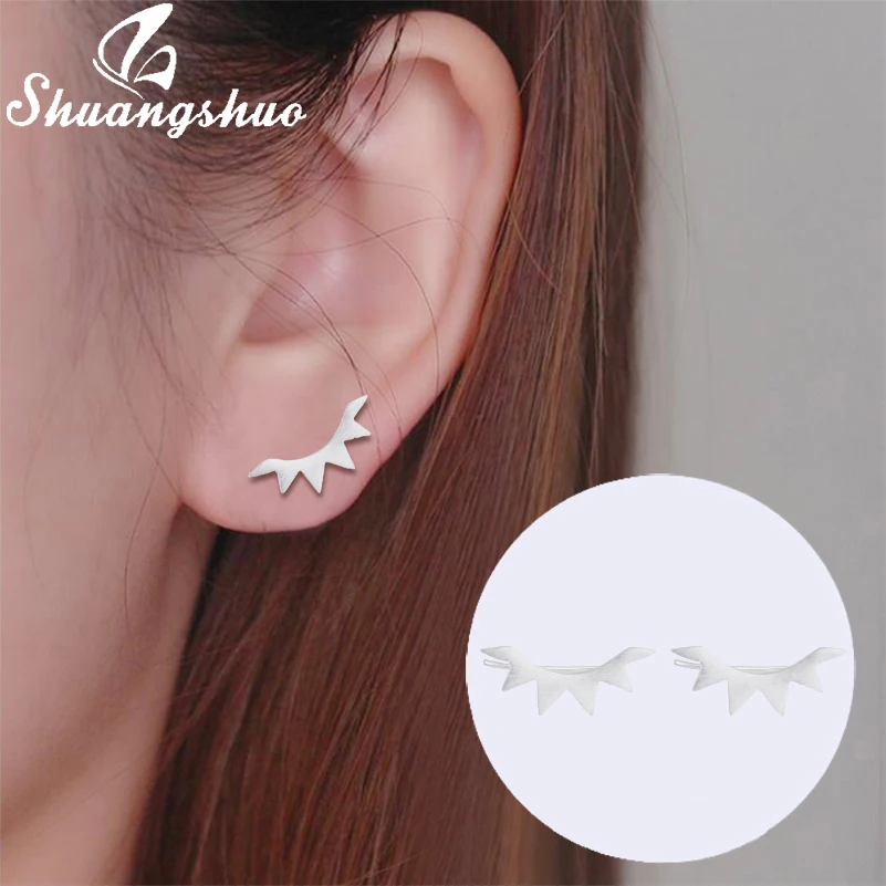 Shuangshuo Sunburst серьги подъемники для ушей гвоздики женщин геометрические