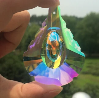 

8pcs/lot 63mm Rainbow Color AB Coating Crystal Prism Suncatcher Glass Trimming Parts Drop Pendant For Diy & Party