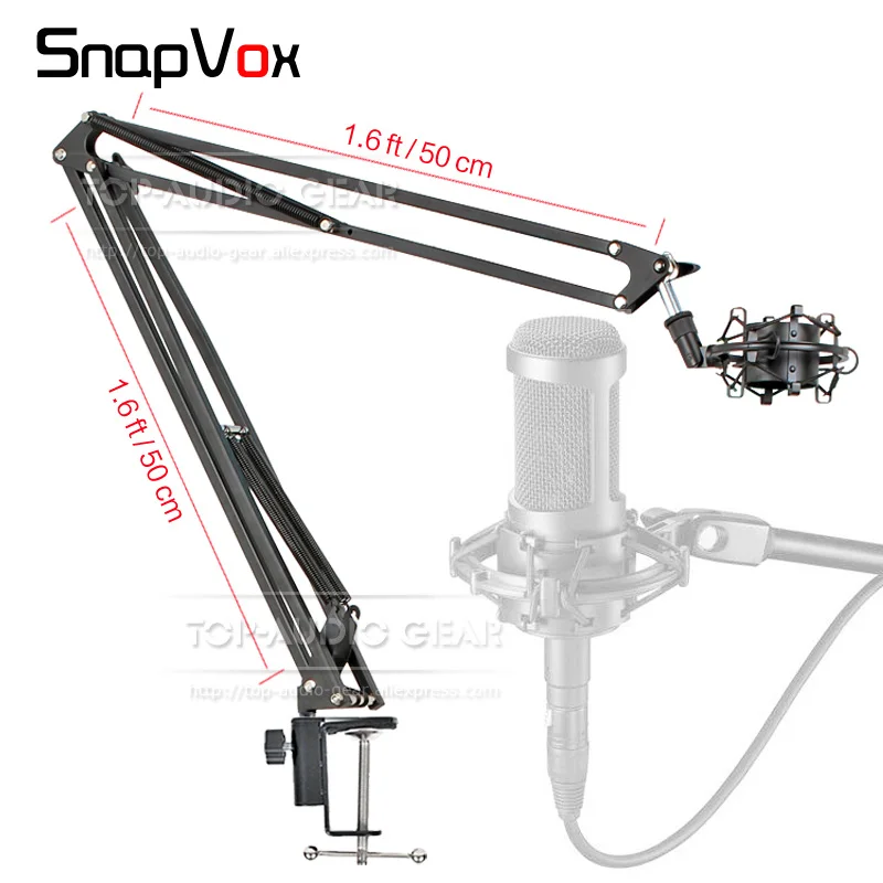 

Suspension Scissor Arm Tabletop Mic Stand Boom Clip Holder Shock Mount For AUDIO TECHNICA AT 2020 2035 ATR 2500 Microphone Stand