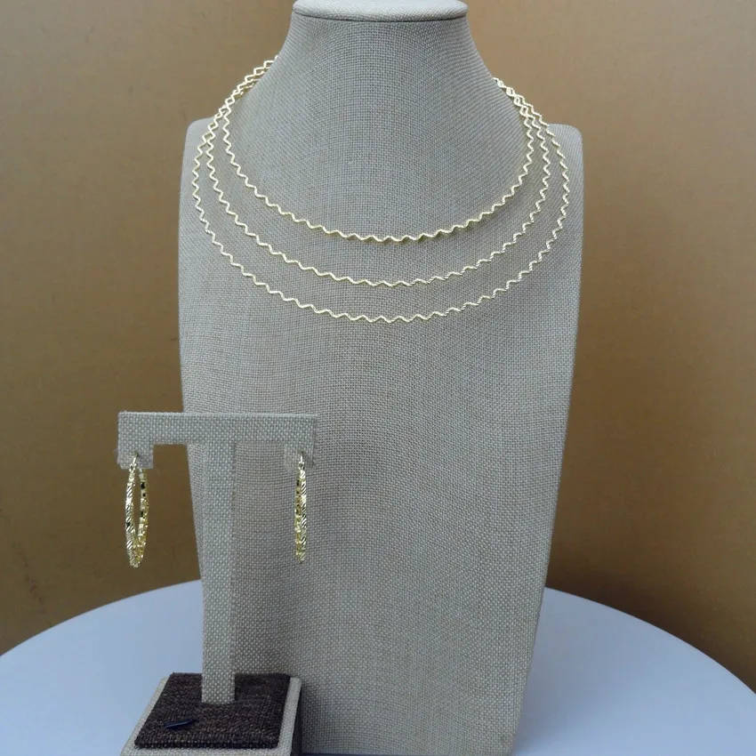 

Yuminglai Italian Gold 24K Dubai Costume Jewelry Sets Necklace and Earrings FHK6474