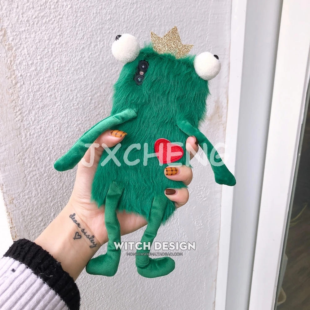 

Cute Plush Case for Samsung Galaxy J2 Pro J3 J4 J6 J7 J8 A6 A7 A8 Plus 2018/A8 A9 Star Phone Case Cartoon Frog Prince TPU Cover