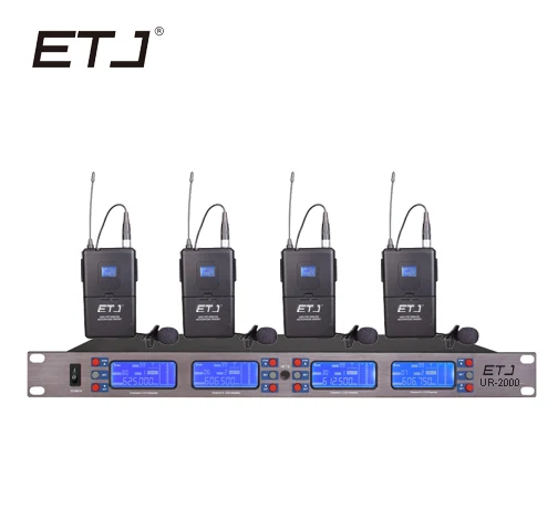 

ETJ Brand Professional UHF Wireless Microphone 4 Transmitter Handheld Stage Performance Wireless Microphone System UR2000