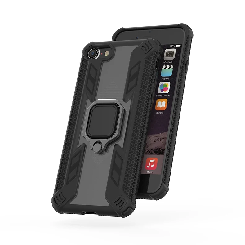 Luxury Armor Soft Shockproof Protective Case For iphone 8 7 6 6s Plus Xs Max Xr Back Cover Silicone Car Holder Ring Phone Cases |