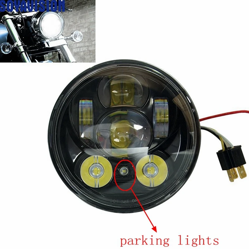 

For Harley Motor 5.75 inch LED Headlamp 5 3/4 inch Motor LED For Harley Iron 883 Dyna Street Bob FXDB Sportsters Headlight Kit