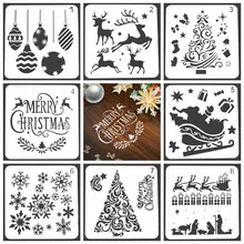 Merry Christmas Design Stencils for DIY Scrapbooking Plastic Handmade Cake Template Crafts Diary Decor Painting Spray Tool Card cool spider web stencils template design for scrapbooking background reusable plastic spray paint stencils for diy