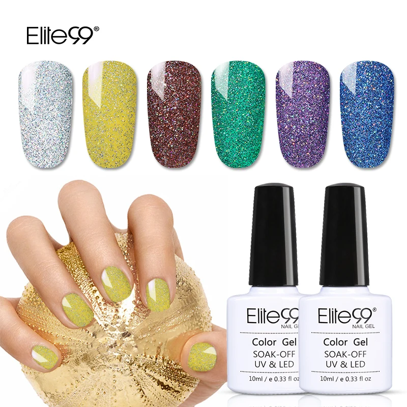 

Elite99 Bling 10ml Neon Nail Gel Polish Soak Off UV LED Glitter Gel Lacquer Nail Art Vernis Long Lasting Gel Varnishes 12 Colors