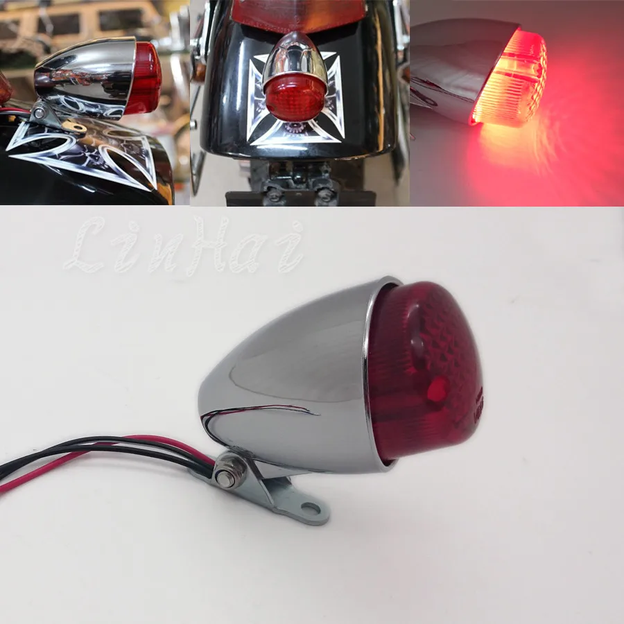

Motorcycle LED Rear Stop Running Tail Brake Light For Harley Bobber Cruiser Chopper Custom