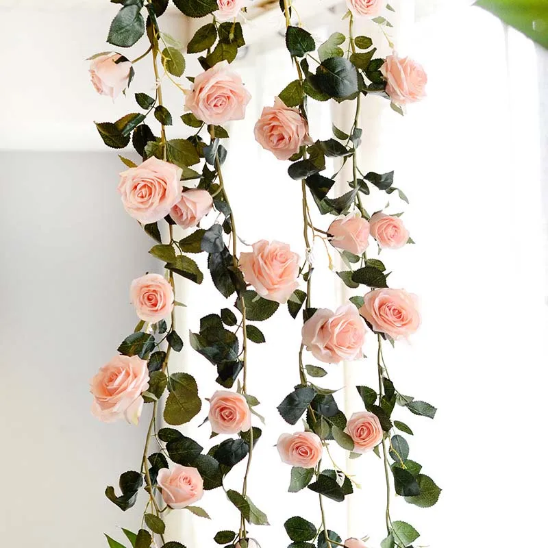 

Urijk Artificial Flowers For Decoration Hanging Garland Rose Flower Rattan Arch Backdrop Wedding Party Supplies Home Decoration
