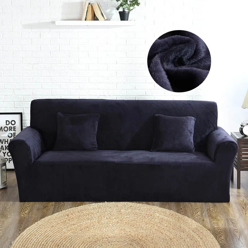 Чехлов диван ткань плюшевая 1/2/3/4 местный диван Чехол толстые диван охватывает эластичный мебель чехол Рождество принципиально диван 1 шт - Цвет: Navy