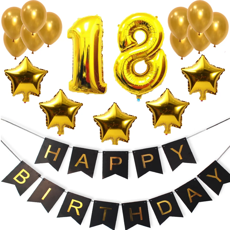 

30pcs/set 40 inch number Five-pointed star unicorns & flamingos Aluminum latex balloon Anniversary birthday party decor Supplies