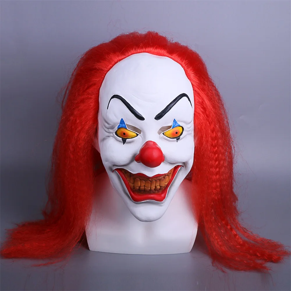 Red Stephen King's It Mask Cosplay Horrible Clown Pennywise Halloween Mask Latex Halloween Party (3)