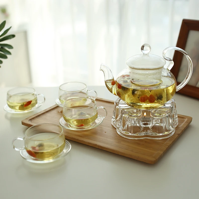 New Arrival Whole Set Creative Kung Fu Ceramic Glass Tea Sets Flower