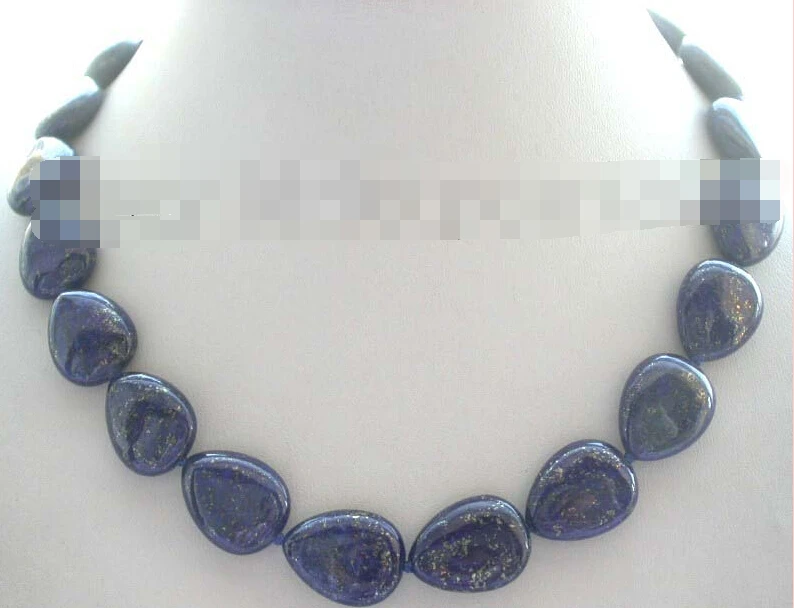 

Jewelr 005697 18" Natural 20mm Blue Lapis Lazuli Necklace 14KGP