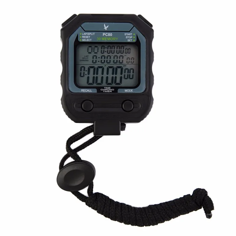 

Digital Professional Athletics Stopwatch timer alarm 3 Rows 100 Laps 1/1000 second Digital Sport countdown timer online PC80