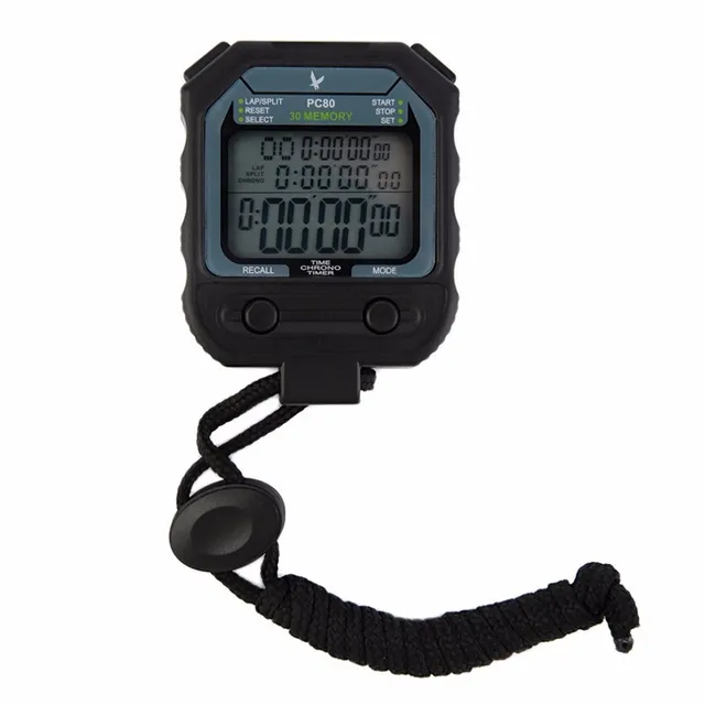 Digital Professional Athletics Stopwatch timer alarm 3 Rows 100 Laps 1/