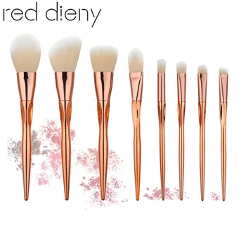 

8PCS Heart Shape Rosegold Makeup Brush Set Pro Foundation Powder Contour Eyeshadow Blush Crease Concealer Makeup Brushes Kits