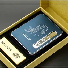 Зажигалка чехол для 10 сигарет пакет портсигар, зажигалка