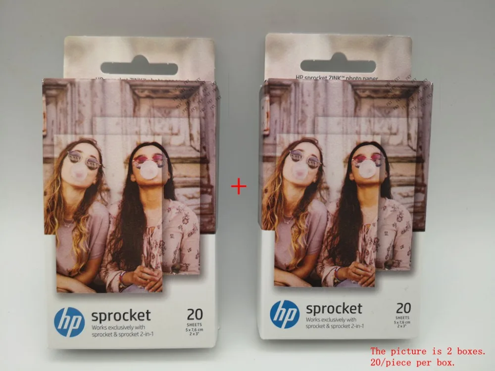 2boxes For hp ZINK Photo Paper Sprocket original photographic paper Printing pocket photo printer zink paste | Компьютеры и офис