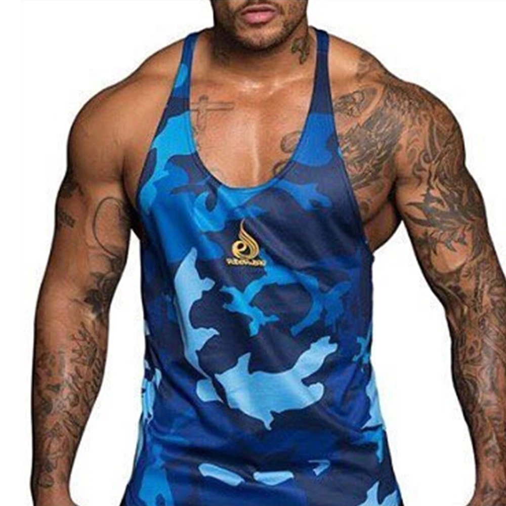 Herren Stringer Tank Top - Bodybuilding Muscle Shirt Schnell Trocknend Y-Rücken
