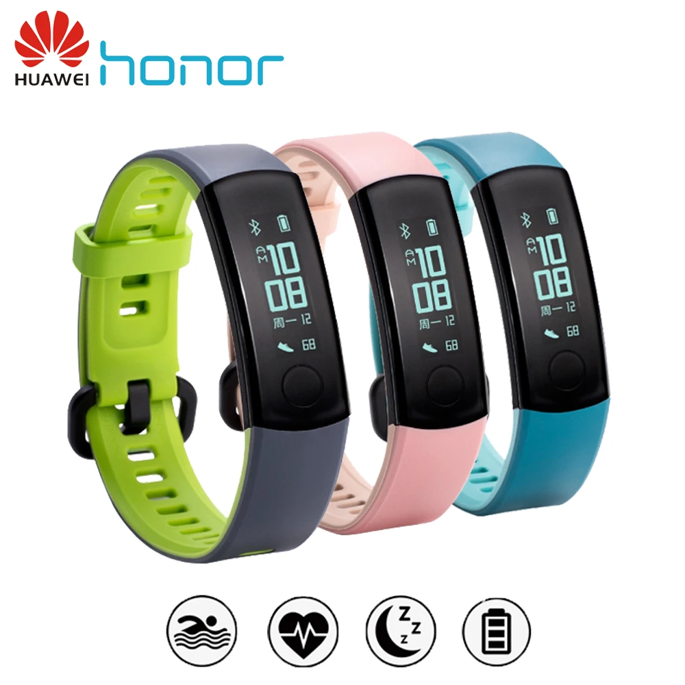 Huawei Honor Band 3 Smart Wristband Real-time Heart Rate Monitoring 5ATM Waterproof for Swimming Fitness Tracker for Android iOS