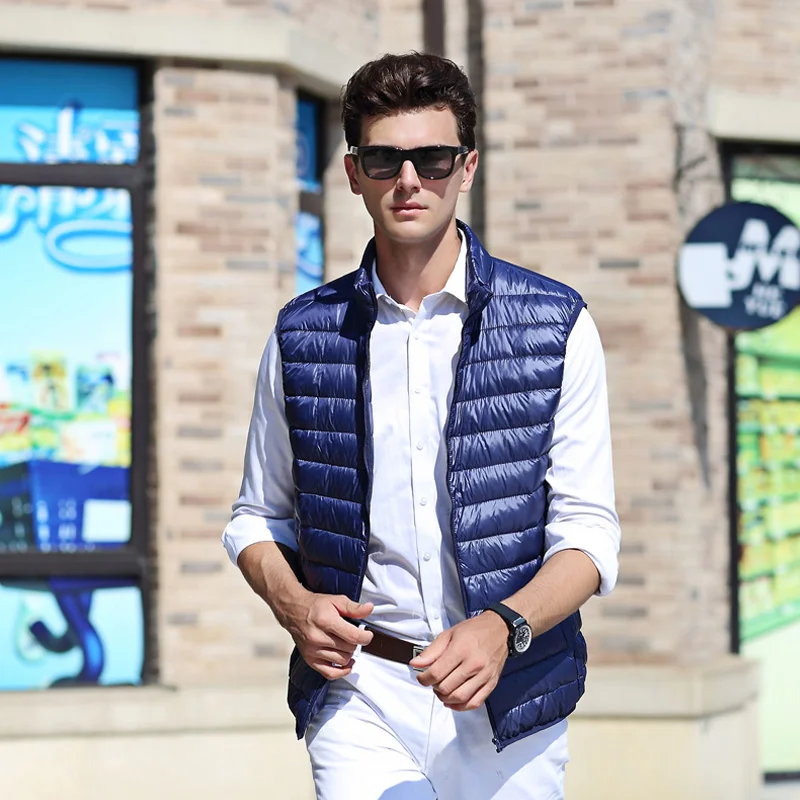Мужской легкий жилет Doudoune Homme теплый Сверхлегкий зимний 2019|Жилеты и безрукавки| |