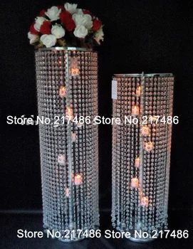 

new style Crystal Wedding Flower Vase Holder Table Centerpieces Candle holder Decoration Chrismtas Metal Stand with Crystal
