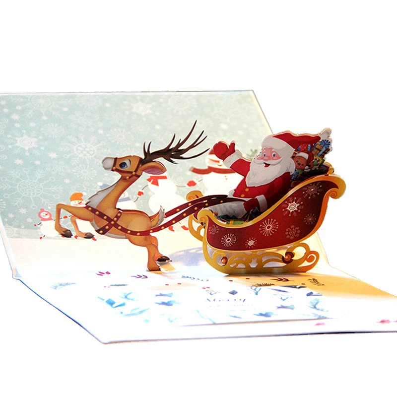 

Christmas decorations Tree 3D pop up greeting card laser cutting envelope postcard hollow carved handmade New year gift