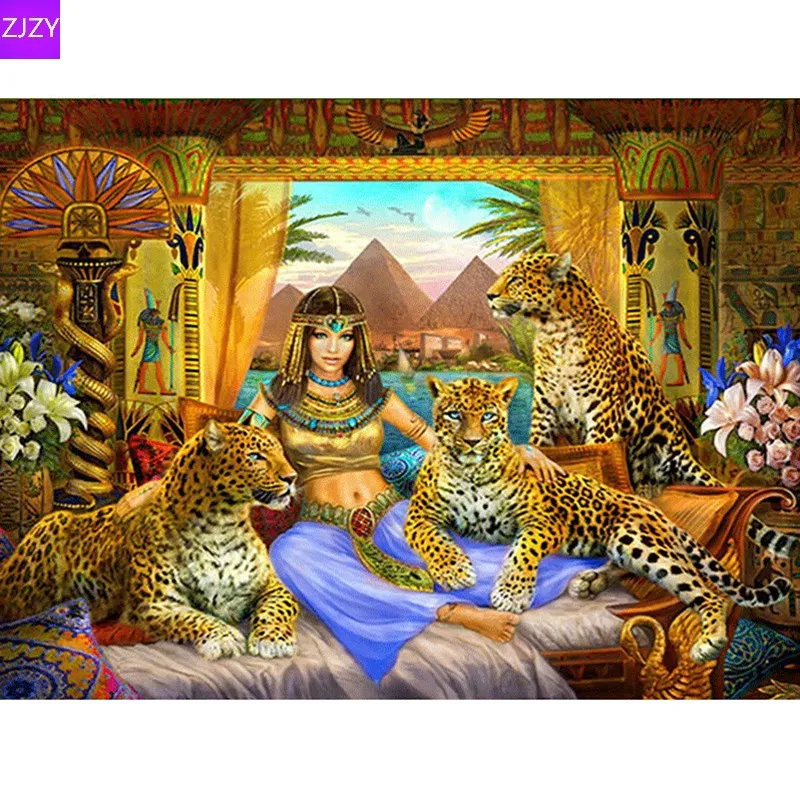 ZJZY 5D алмазная живопись своими руками 3D вышивка крестиком египетская королева и