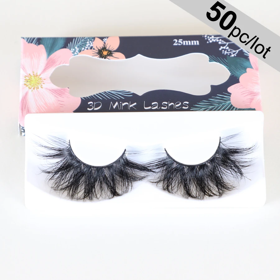 Lanflower драматические 25 мм длинные пушистые ресницы 50 пар 3d норковые оптом для
