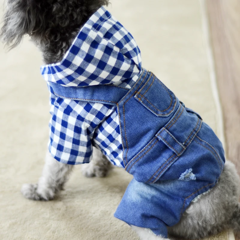 Buy Pet Clothing for Autumn and Winter Warm Jean Dog