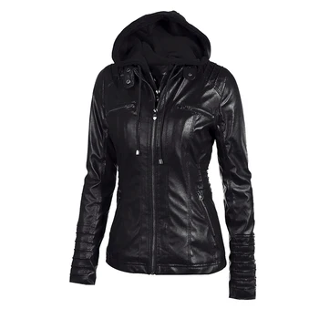 

Motorcycle Faux Leather Jacket Oversize Casual Warm Winter Women Jackets Plus Size 7XL Punk Zipper Black Coats Female Overcoat