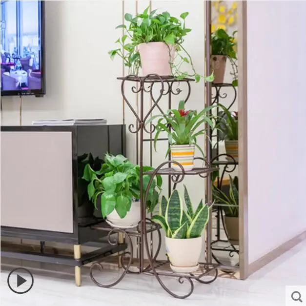 

Tieyi green flower rack living room multi-floor flower stand indoor multi-functional European balcony flower stand