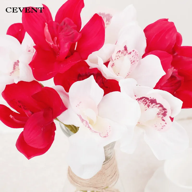 Cevent 6 шт. настоящий сенсорный букет Cymbidium для дома искусственные и сушеные цветы