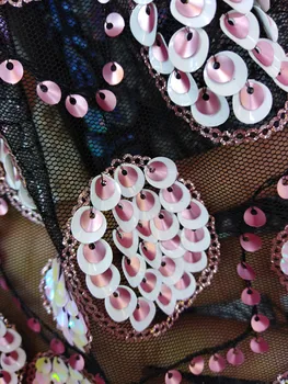 

beautiful sequins lace fabric 5yards african net tulle lace fabric with sequins for women party dress fashion style JIAJUN165