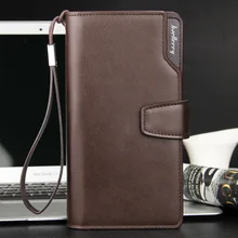 Baellerry 2017 Freizeit Geldbörse Lange Brieftasche Grade PU Leder Dreifache Geldbörse Brieftasche Männer Geldbörse