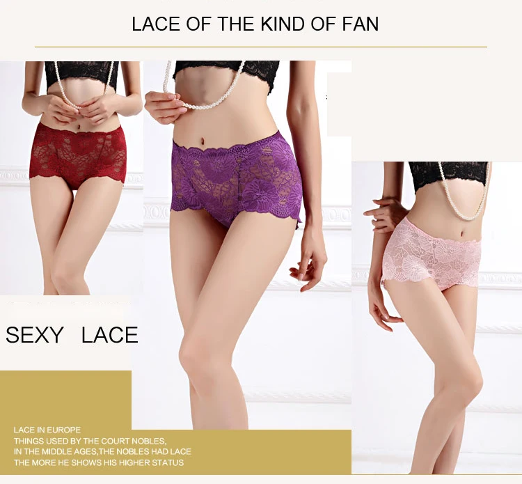 Summer Trendy Seamless Briefs Transparent Underwear Women Sexy Soft Lace Lingerie Women's Panties 03