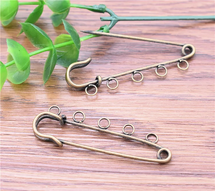 

5pcs/lot 56x15mm Brooches Findings Bronze Plated Brooch Pins Supplies for Jewelry Accessories cameo setting charms